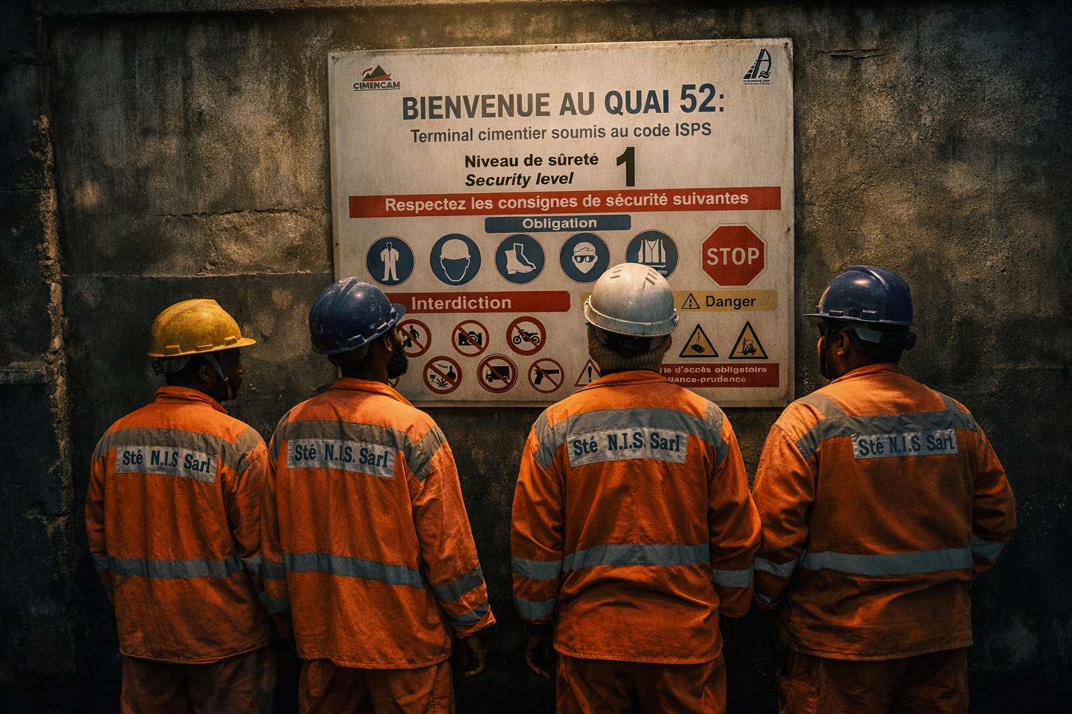 Équipe NIS au terminal cimentier CIMENCAM